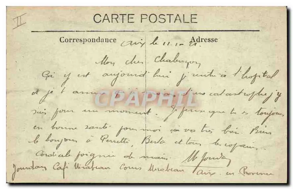 AIX-en-PROVENCE - O Jardim Público — Coleção Martiner, Aix-en-Provence - Verso