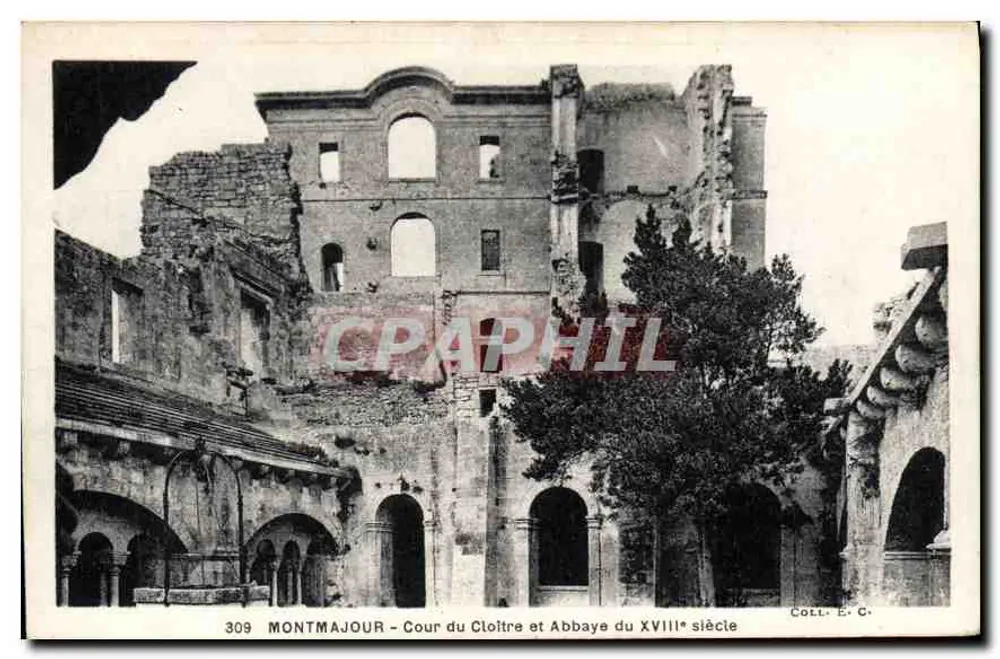 Montmajour - Hof des Klostergangs und das 18. Jahrhundert Kloster — Coll. E.C. n° 309 - Vorderseite