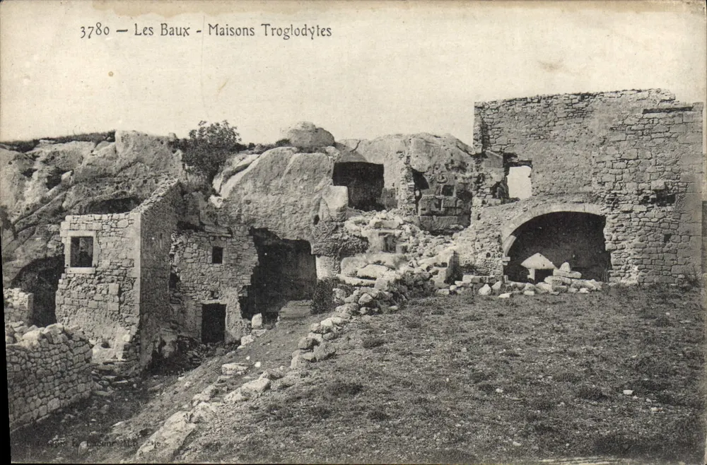 Les Baux - Casas Trogloditas — série 3780 — editor não identificado - Frente