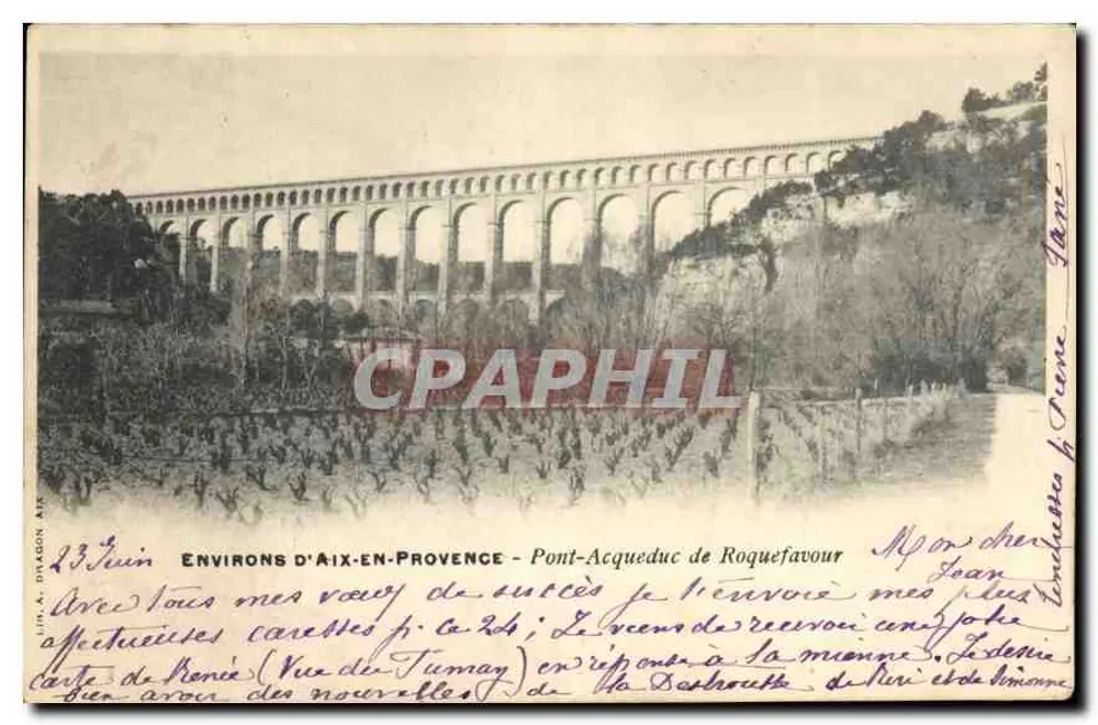 Dintorni di Aix-en-Provence — Ponte-Aquedotto di Roquefavour — J.P. A. Dragon Aix - Recto