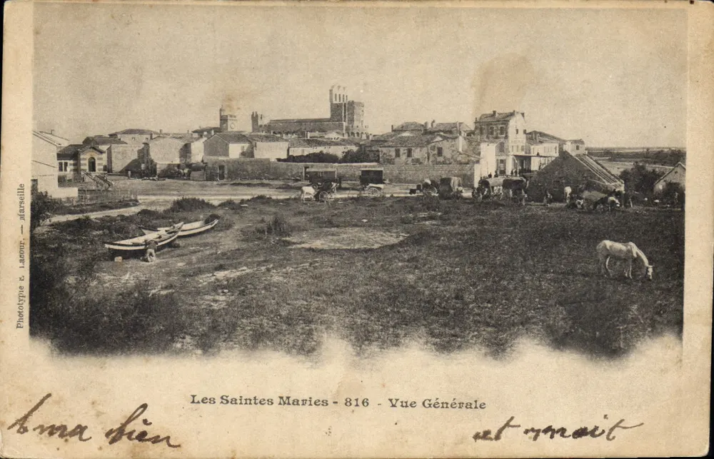Les Saintes Maries — Vue Générale — Phototype E. Lacour — n°816 - Frente