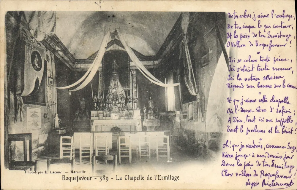 Roquefaivre — De Kapel van het Ermitage — Fototype E. Lacour — Marseille — n°389 - Voorkant