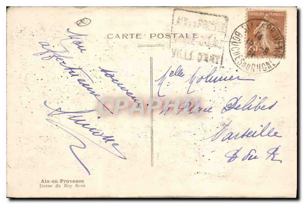 Aix-en-Provence — Estátua do Rei René — editada pela Cidade de Aix-en-Provence - Verso
