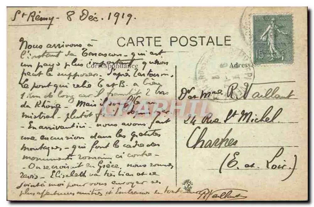 Os Monumentos Romanos em St-Rémy-de-Provence — Coleção L. A. — n° 325 - Verso