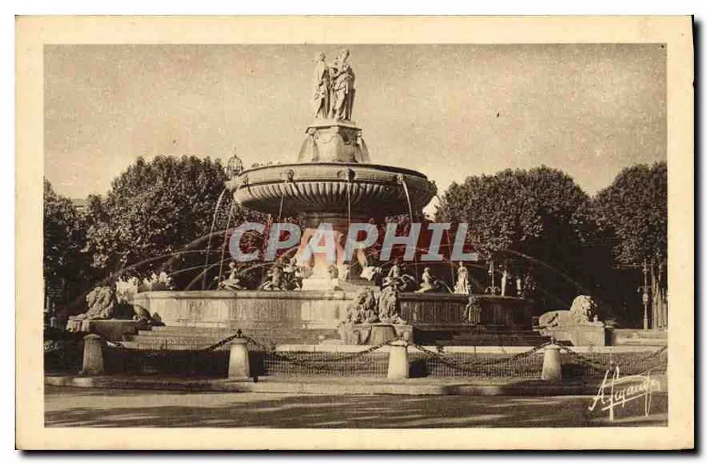 Aix-en-Provence — Monumentale Fontäne von La Rotonde (1860) — A. Lefrançois - Vorderseite