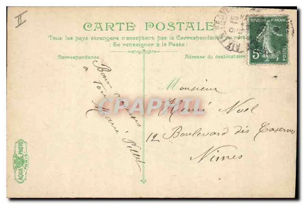 Aix-en-Provence — O Cours Mirabeau — L.V. & Cie, n° 2623 - Verso