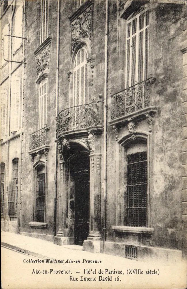 Hôtel de Panisse — 18. Jahrhundert — Collection Martinet Aix-en-Provence, Rue Émeric David 16 - Vorderseite