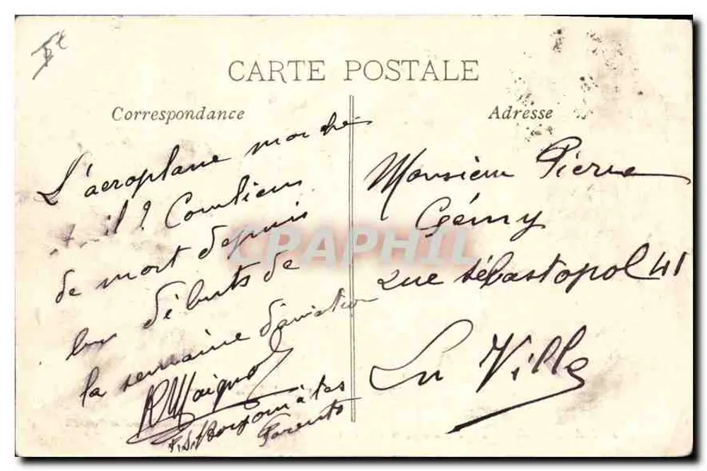 Marseille — Parc Borély, o castelo — Raoul Maignal, Edição das Novas Galerias - Verso