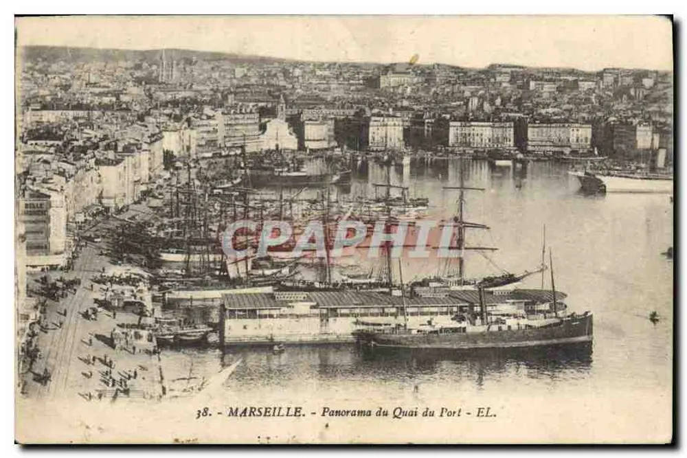 Marseille — Panorama du Quai du Port — Éditeur E.L. n°38 - Vorderseite