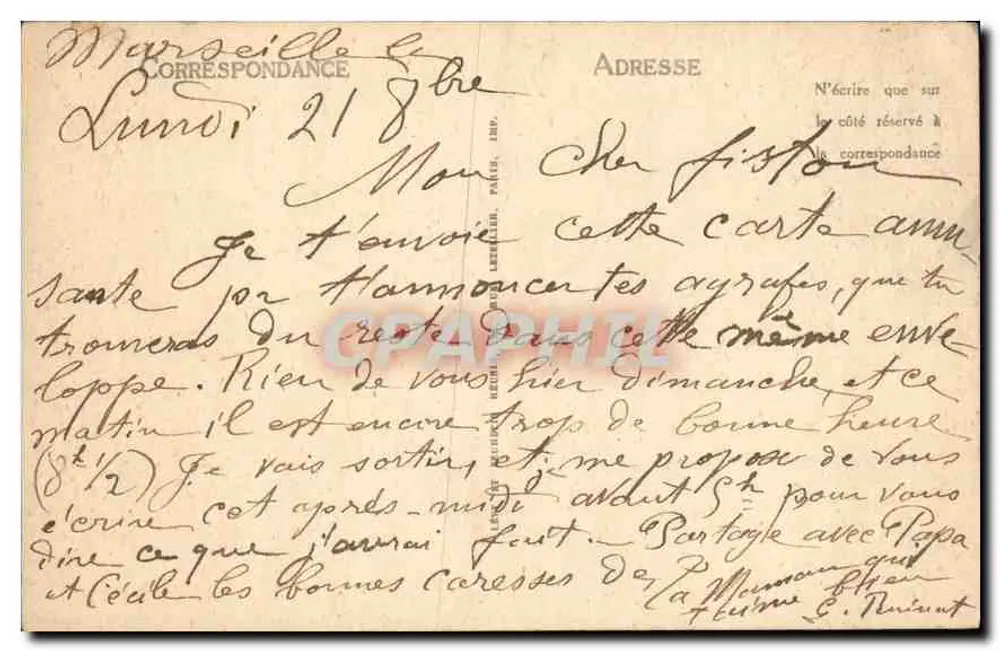 Fischhändler — Marseiller Typen — LL - Rückseite