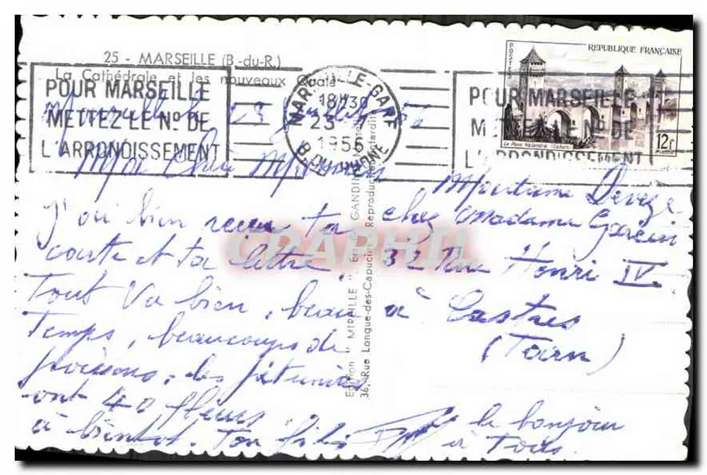 Die Kathedrale und die neuen Kai — Ganding, Marseille - Rückseite