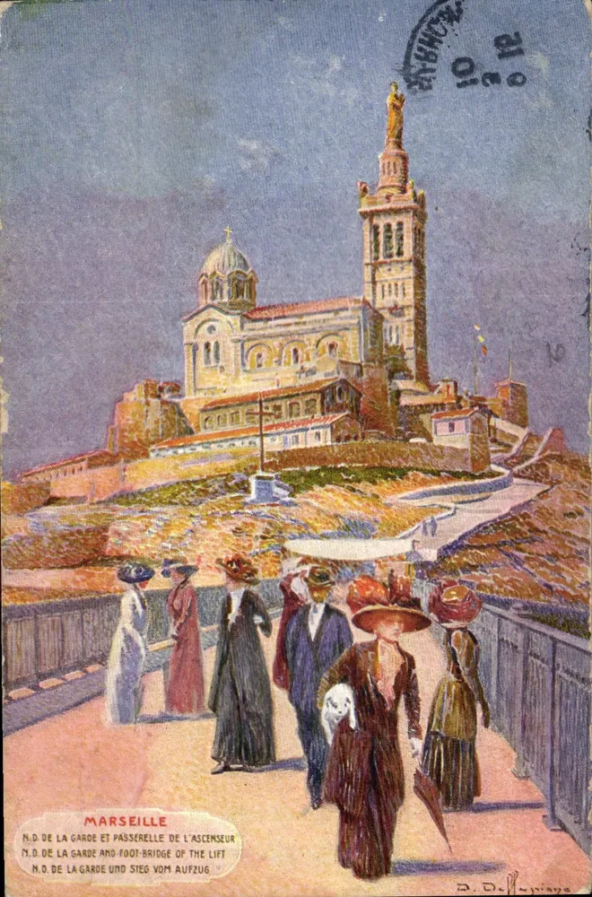 N.D. de la Garde e passarela do elevador — Marselha — D. Dell'Piane - Frente