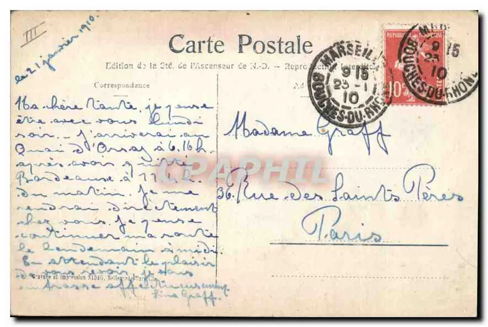 N.D. de la Garde e passarela do elevador — Marselha — D. Dell'Piane - Verso
