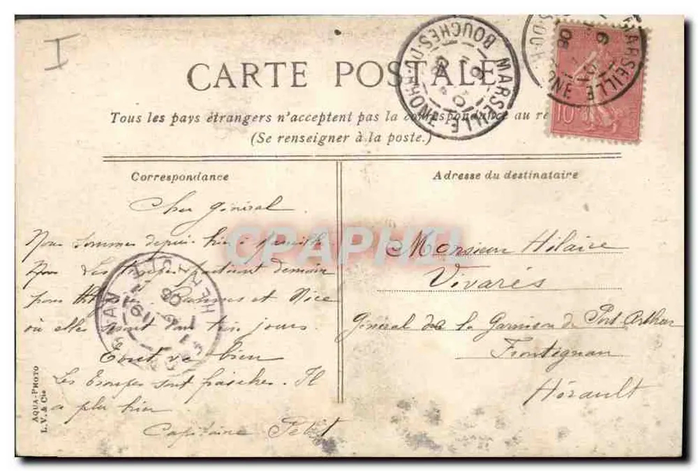 Marseille — Nossa Senhora da Guarda — L.V.C. - Verso
