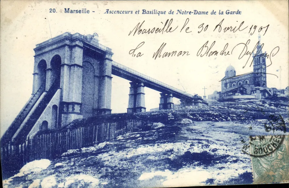 Marseille - Aufzüge und Basilika Notre-Dame de la Garde — Edition des Nouvelles Galles, n°20 - Vorderseite