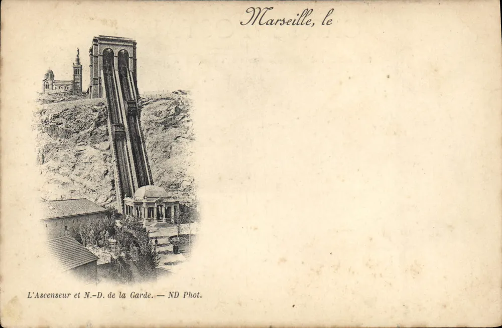 Marselha, a N.-D. da Garde — A Elevador — ND Phot. - Frente