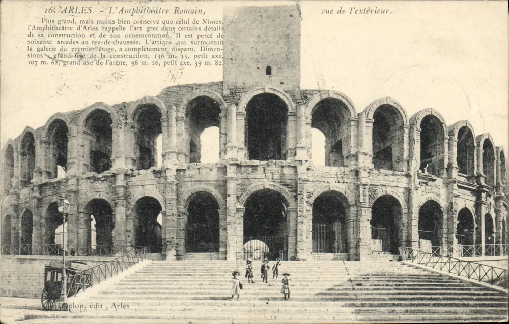 Arles - Das römische Amphitheater — Außenansicht — Verlag Delop, Arles, Nr. 164 - Vorderseite