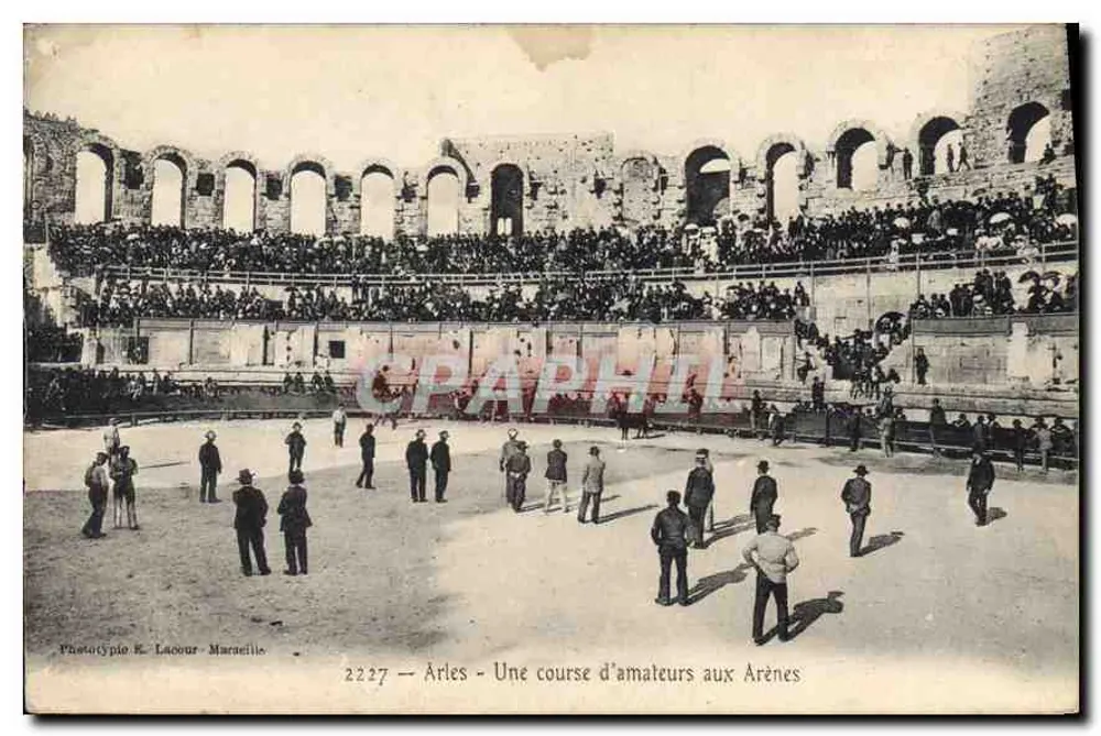 Arles — Een wedstrijd van amateurs in de Arenas — Fototypie E. Lacour - Marseille, n° 2227 - Voorkant