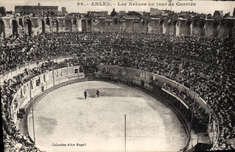 Arles - Las Arenas un día de corrida — Colección de Arte Magali, n° 99 - Anverso
