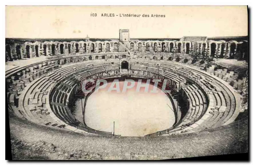 Arles - Het binnenste van de Arenes — uitgever Cote & Cie, serie nr. 103 - Voorkant