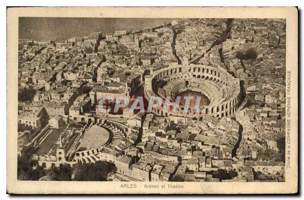 Arles - Arênes e Teatro — cliché da Compagnie Aérienne Française - Frente