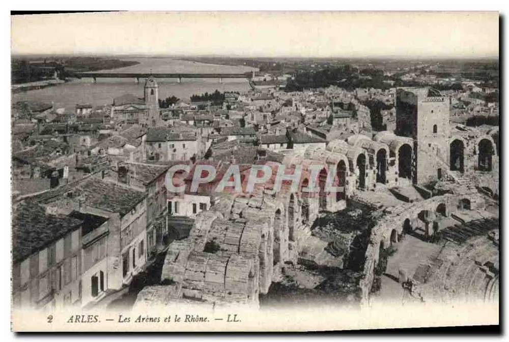 Arles — As Arenas e o Rio Rône — LL. - Frente