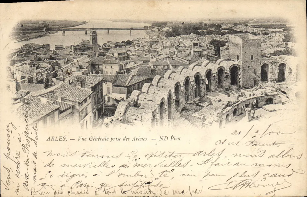 Arles — Vista geral tirada das Aréias — ND Phot - Frente