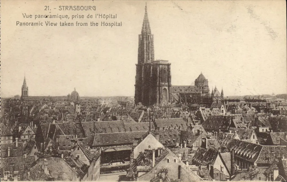 Strasbourg — Panoramablick vom Krankenhaus — Verlag CH. BERGERET, Strasbourg - Vorderseite