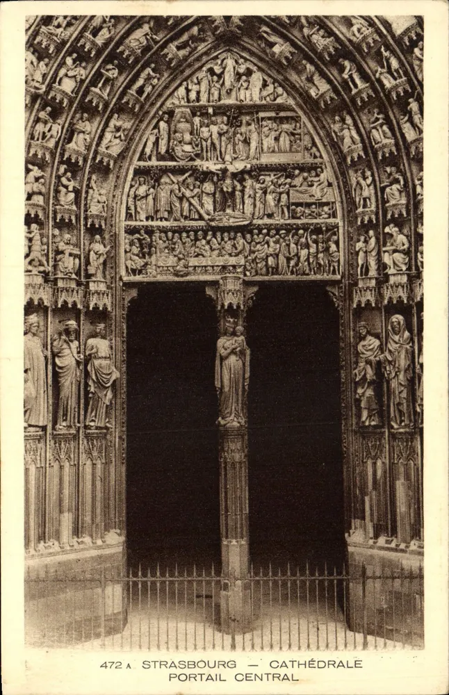 Strasburgo — Cattedrale — Portale centrale — editore Braun & Cie, Mulhouse-Dornach - Recto