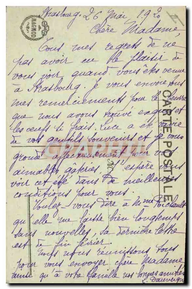 Straßburg — Palast des Hochkommissars der Republik — unbekannter Verlag, Nr. 45 - Rückseite