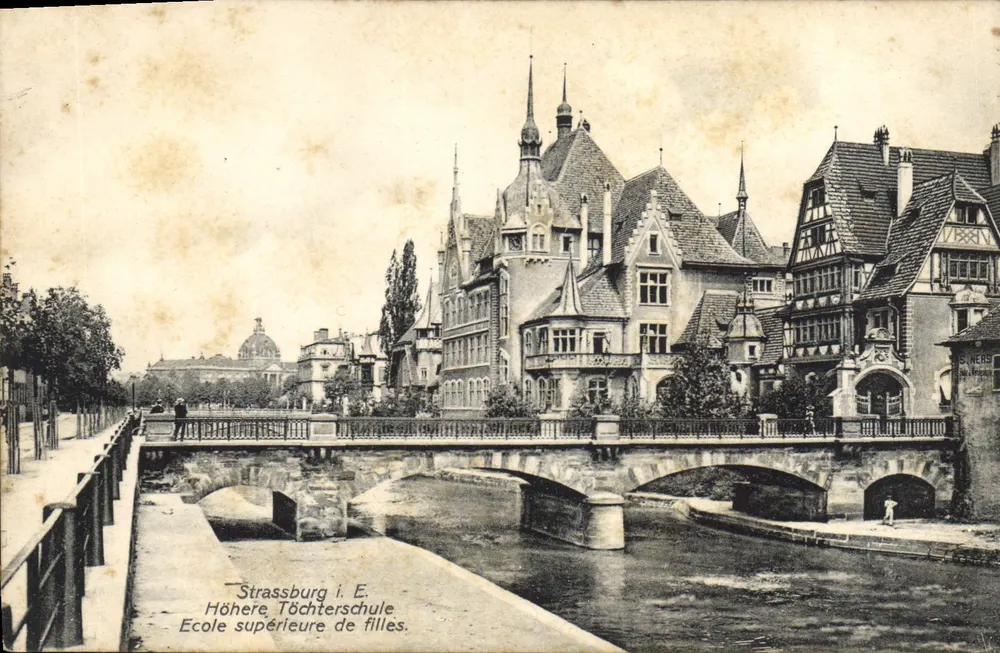 Estrasburgo i. E. — Escuela superior para chicas — editor Mets & Lauta, Darmstadt, n° VI 4080 - Anverso