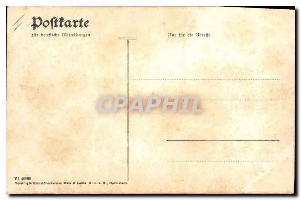 Estrasburgo i. E. — Escuela superior para chicas — editor Mets & Lauta, Darmstadt, n° VI 4080 - Reverso