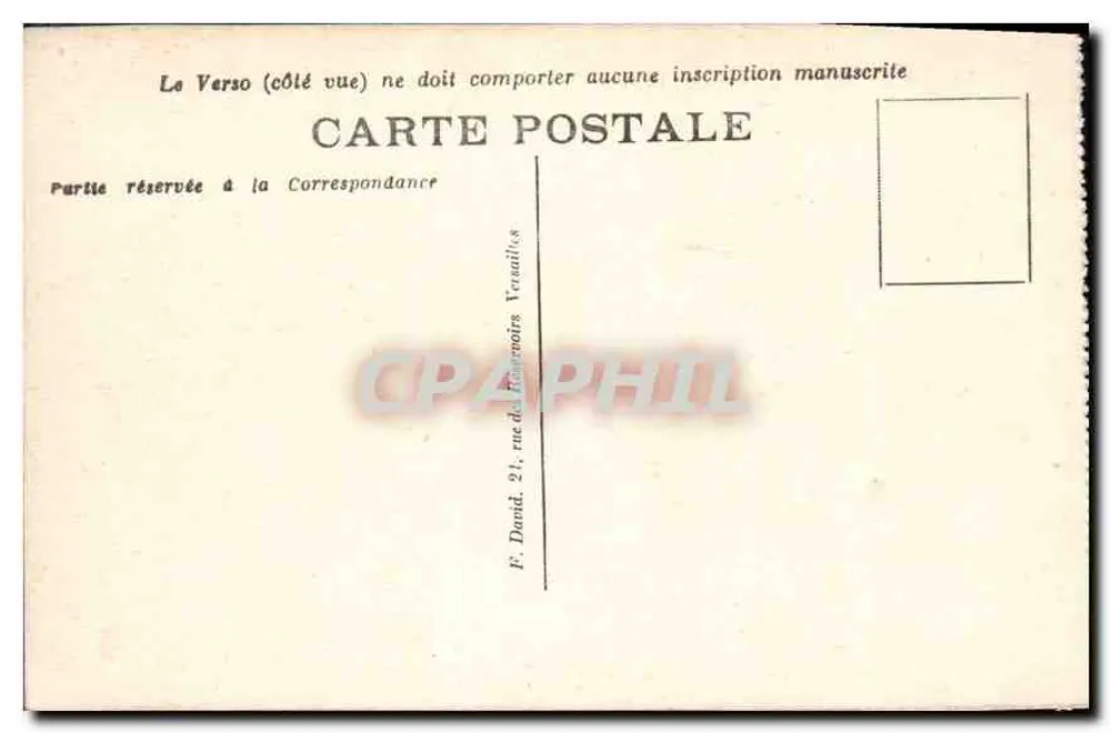 Versailles — Hameau du Petit Trianon - Le Boudoir — Editore F. Dandé, n°19 - Verso