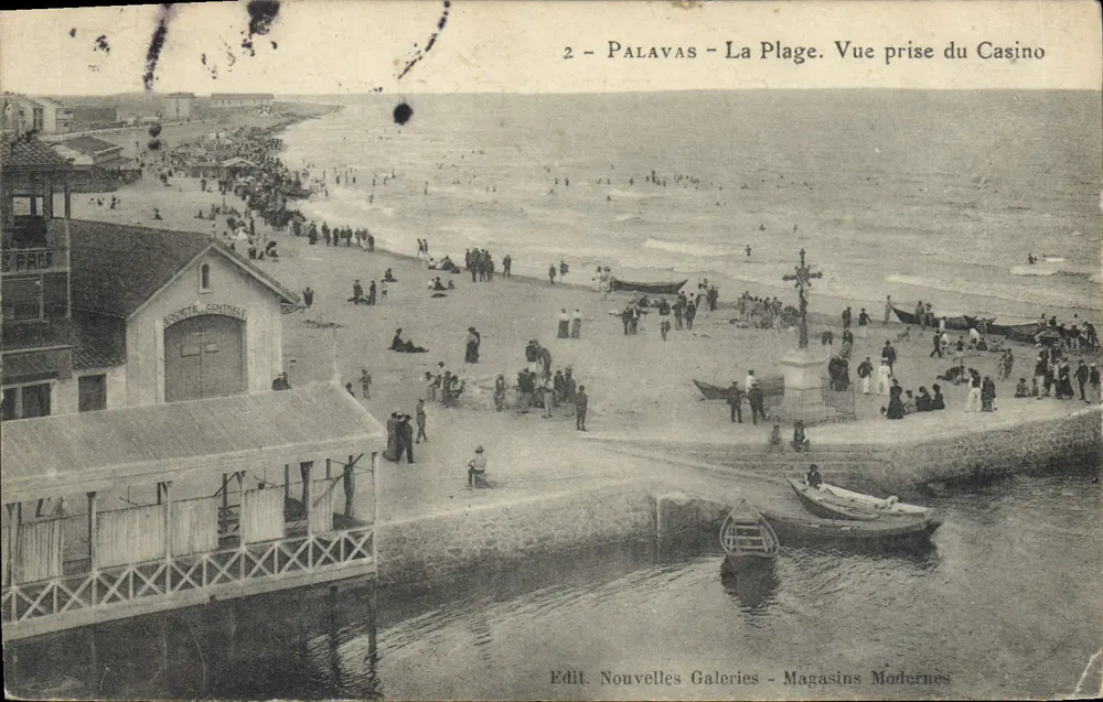 Palavas - La Plage — Vue prise du Casino — Edit. Nouvelles Galeries - Magasins Modernes - Vorderseite