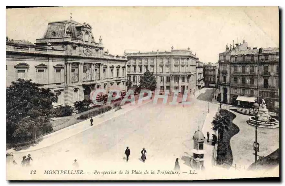 Montpellier — Perspectiva da Praça da Prefeitura — LL. - Frente