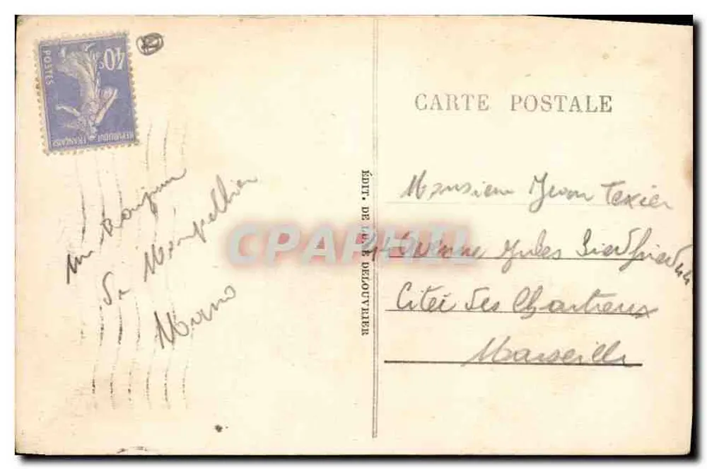 Montpellier — O Palácio de Justiça — Editor Delouyrier, n° 167 - Verso