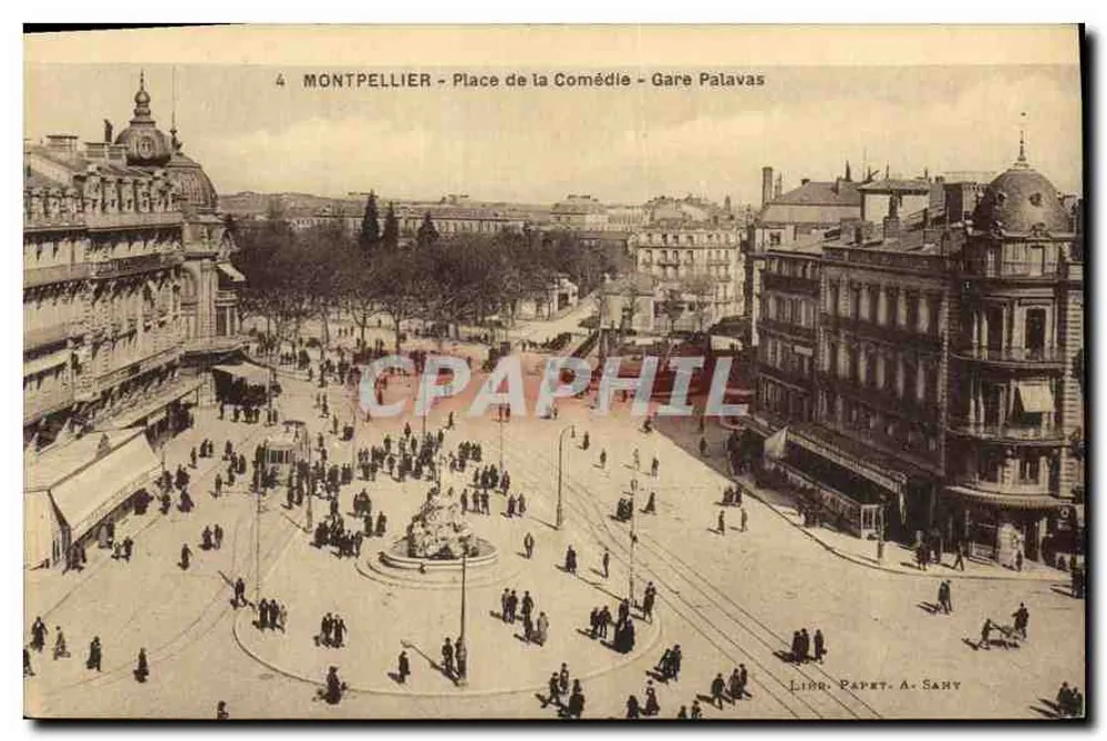 Montpellier - Place de la Comédie - Bahnhof Palavas - Vorderseite