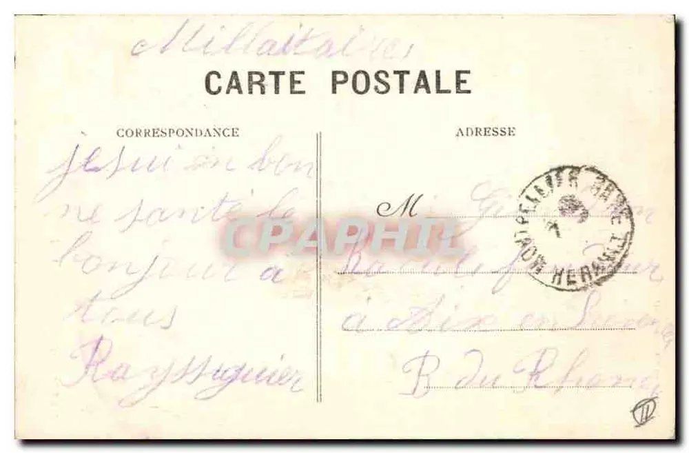 Montpellier - Estátua de Luís XIV — Fototipia A. Bardou, Montpellier - Verso