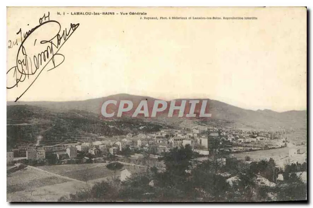 Lamalou-les-Bains — Vista Geral — J. Raynaud, Fot. & Dédiéreux de Lamalou-les-Bains - Frente