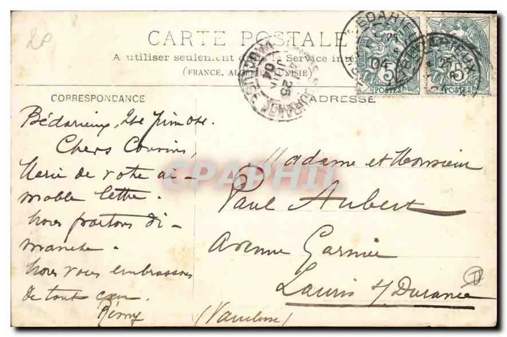 Lamalou-les-Bains — Vista Geral — J. Raynaud, Fot. & Dédiéreux de Lamalou-les-Bains - Verso
