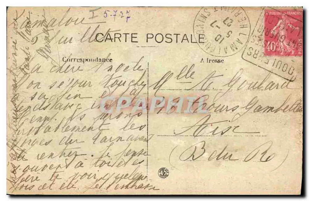 Umgebung von LAMALOU (Hérault) — VILLEMAGNE — Der Dibble-Brücke — Edit. Marius Pons, Béziers, Nr. 52 - Rückseite