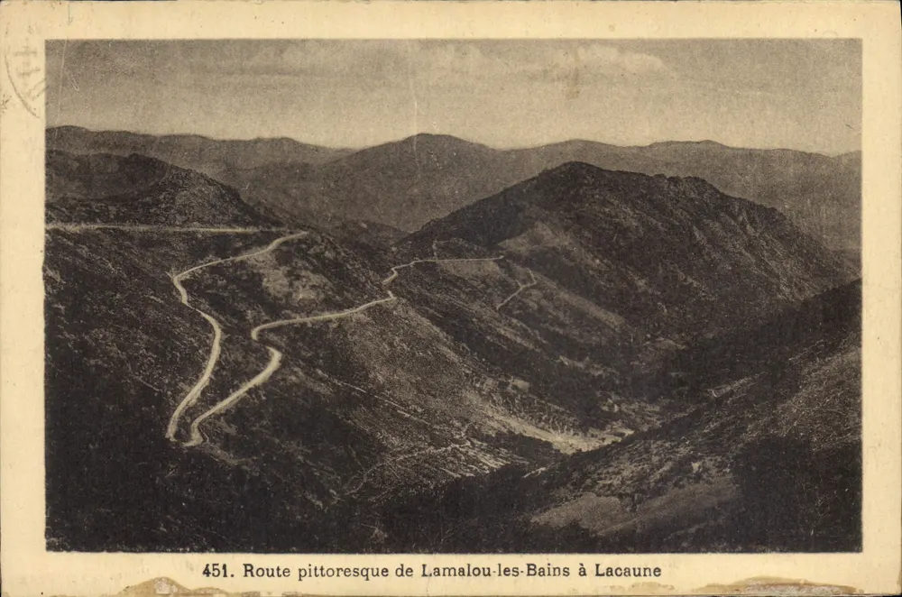 Strada pittoresca da Lamalou-les-Bains a Lacaune — n° 451 — editore non identificato - Recto