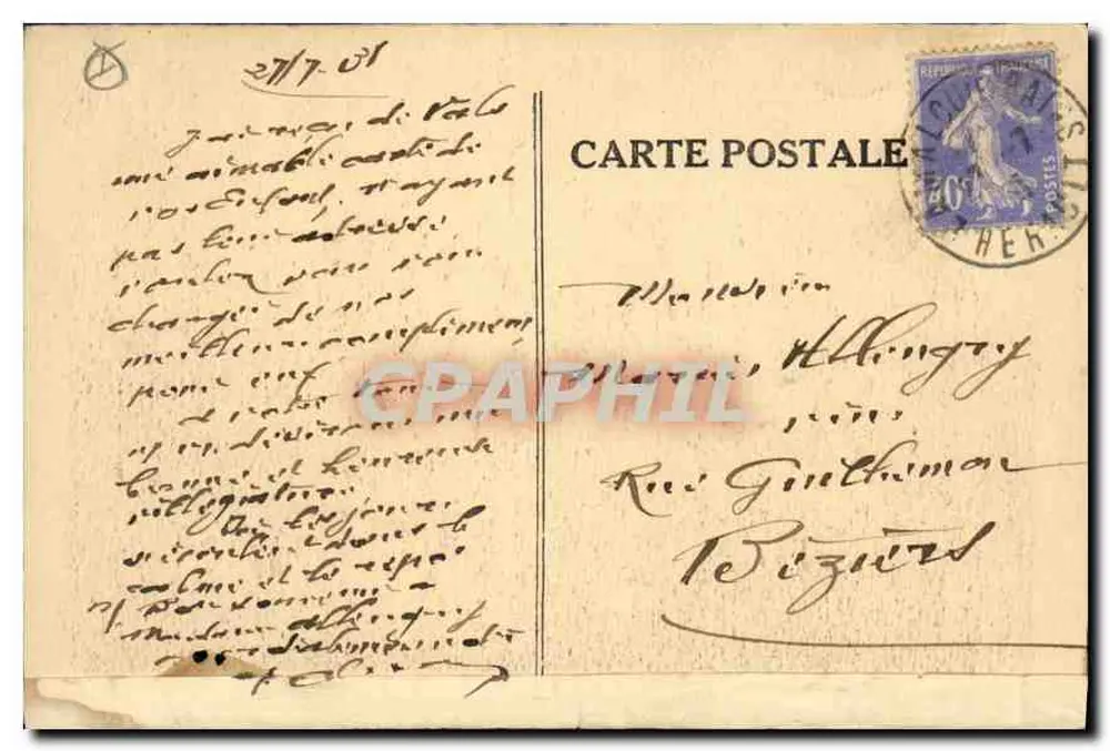 Strada pittoresca da Lamalou-les-Bains a Lacaune — n° 451 — editore non identificato - Verso