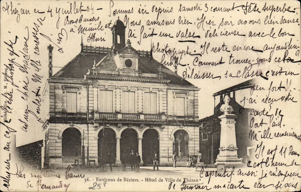 Thézan — Rathaus — Umgebung von Béziers, n°36 - Vorderseite