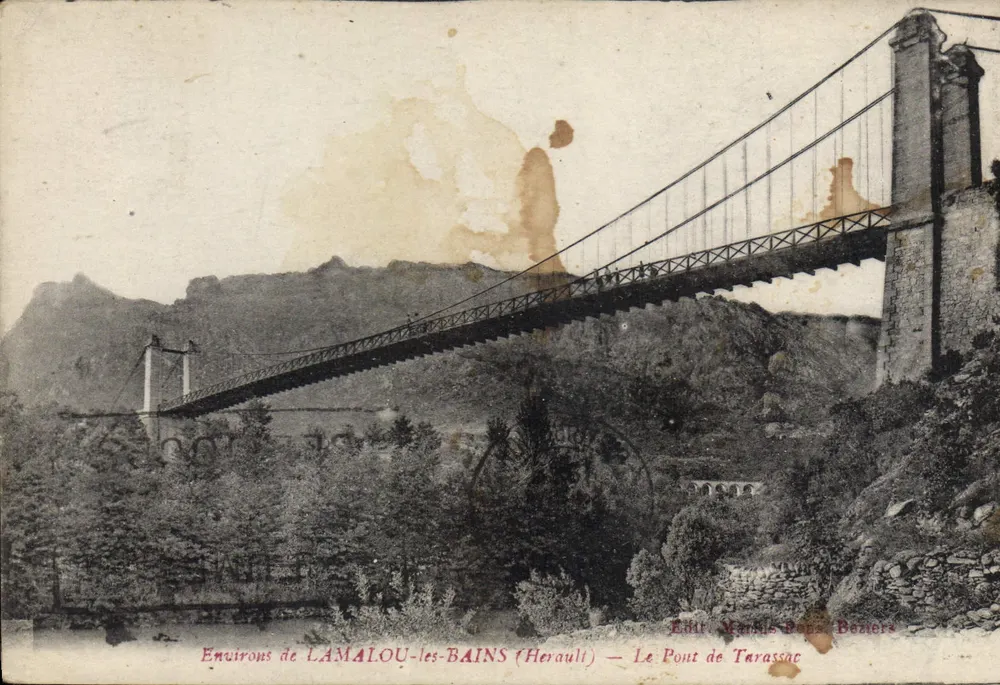 Umgebung von LAMALOU-les-BAINS (Hérault) — Die Tarassar-Brücke — Édit. Marcel Pops, Béziers - Vorderseite
