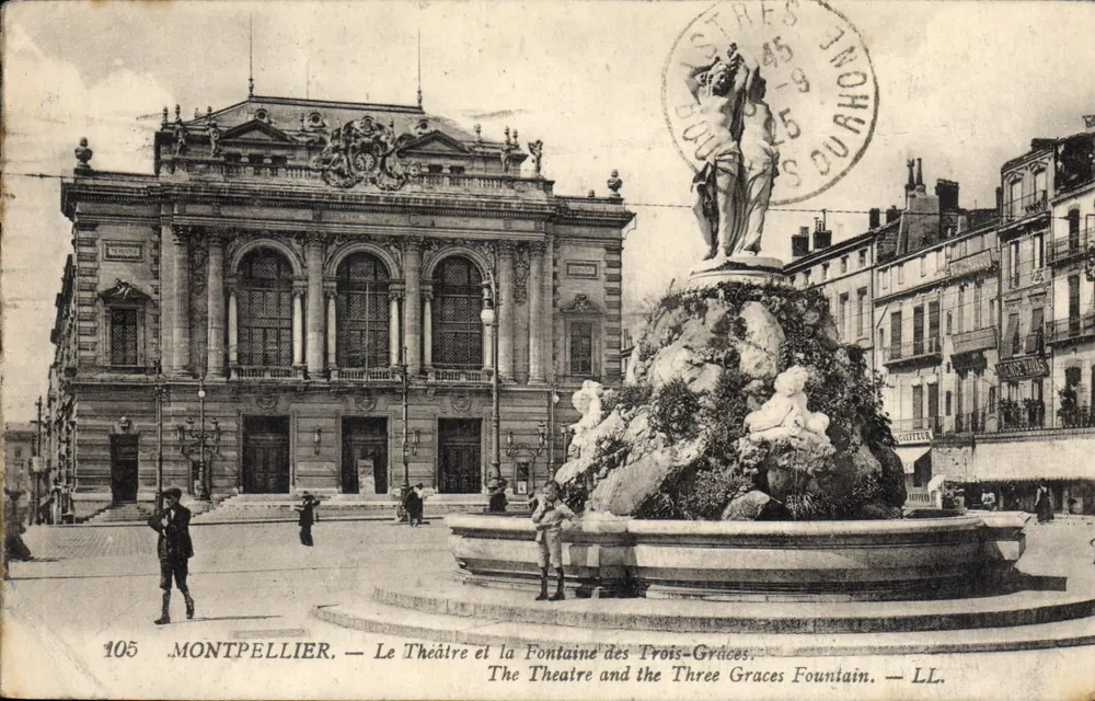 Montpellier — Das Theater und die Fontaine des Trois-Grâces — LL. n° 105 - Vorderseite