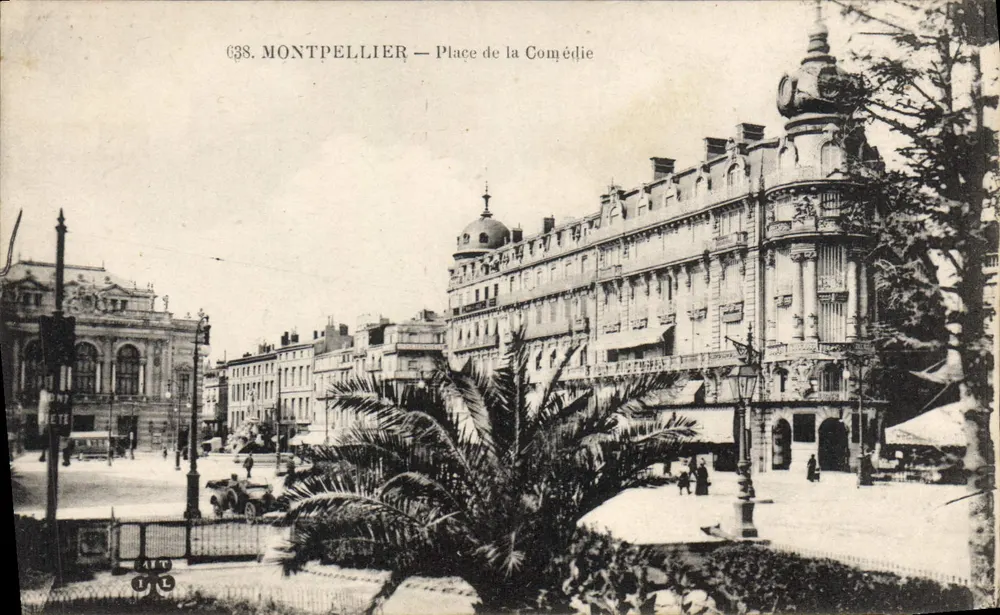 Montpellier — Place de la Comédie — editor M.T. Imprimerie Limopese, n° 638 - Frente