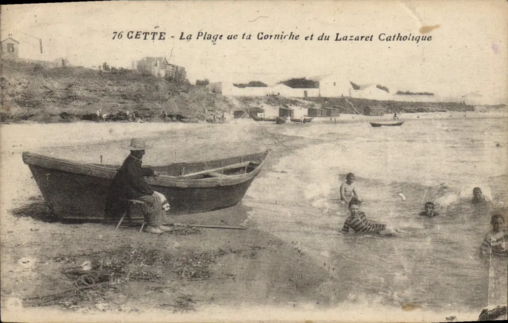 CETTE - Die Strandpromenade und das katholische Lazaret — unbekannter Verlag, Nr. 76 - Vorderseite