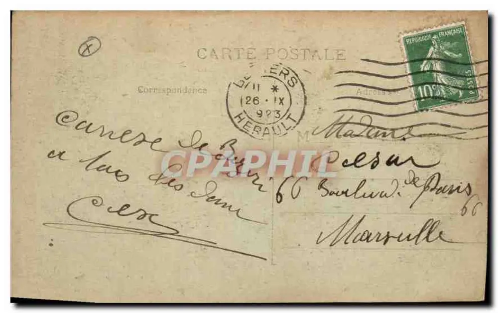 Béziers — Pont-Canal — Edição Clareton, Béziers - Verso