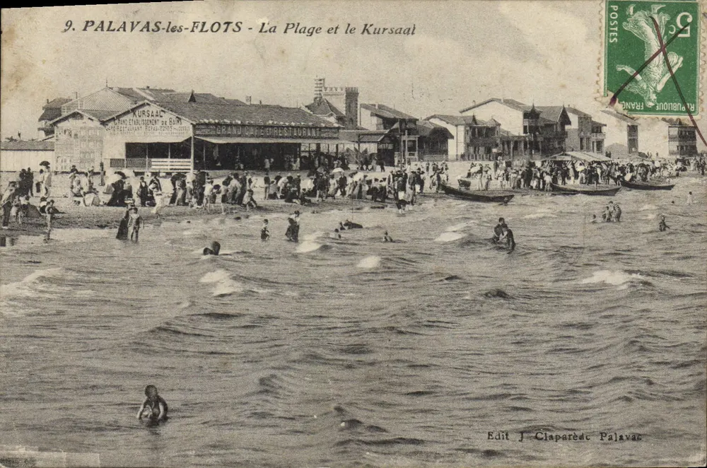 Palavas-les-Flots - Die Strandpromenade und das Kursaai — Edit J. Claparède Palavas - Vorderseite